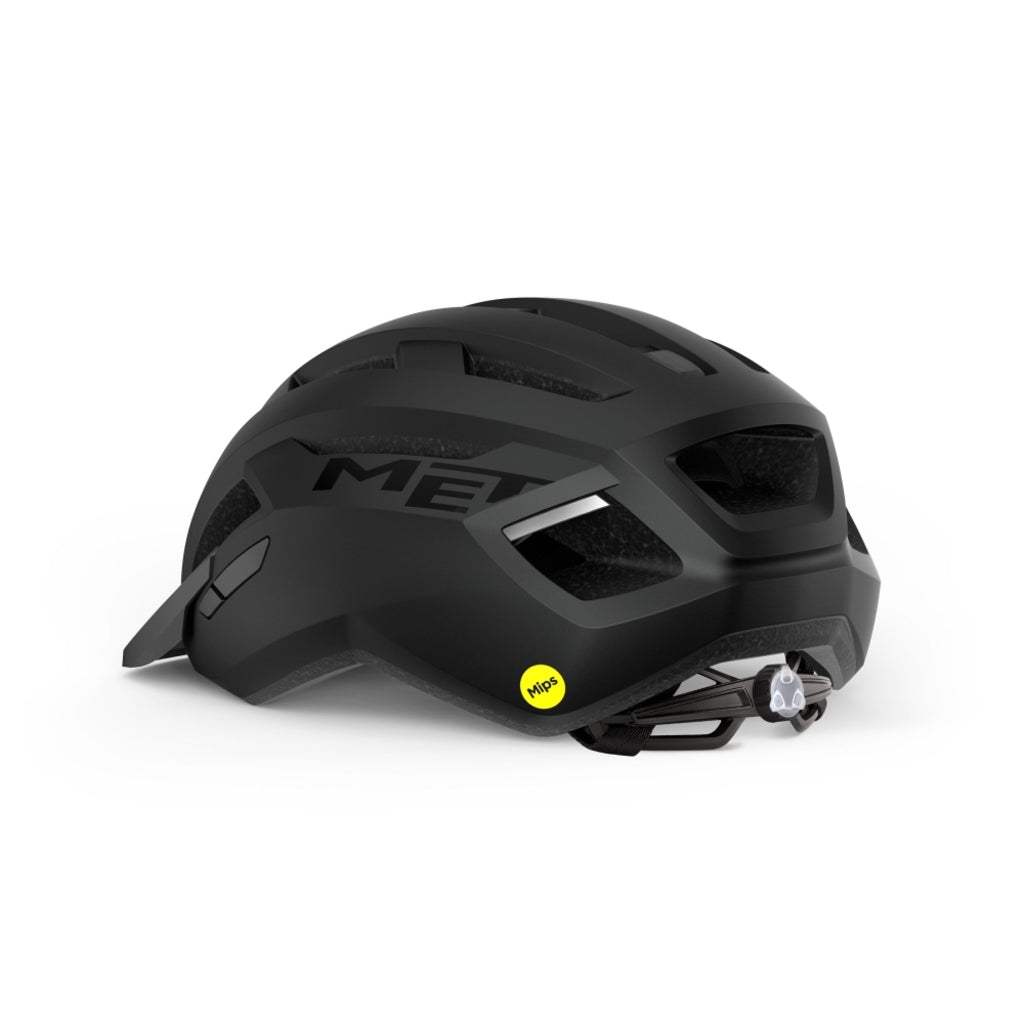 MET Allroad MTB helm met MIPS-systeem, zwarte fietshelm met ventilatiegaten voor mountainbiken en veilig rijden.