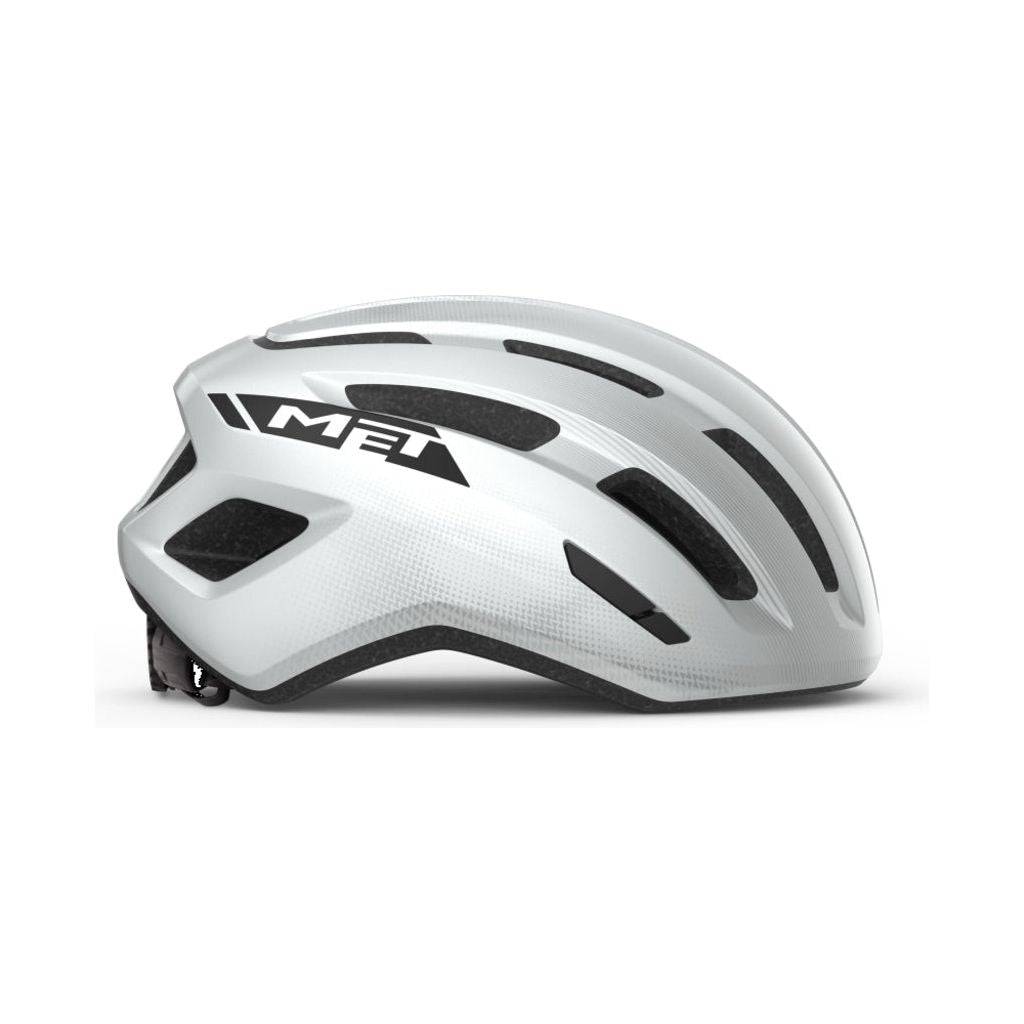 Racefiets helm MET Miles Mips met aerodynamisch ontwerp en ventilatiegaten, ideaal voor wielrenners.