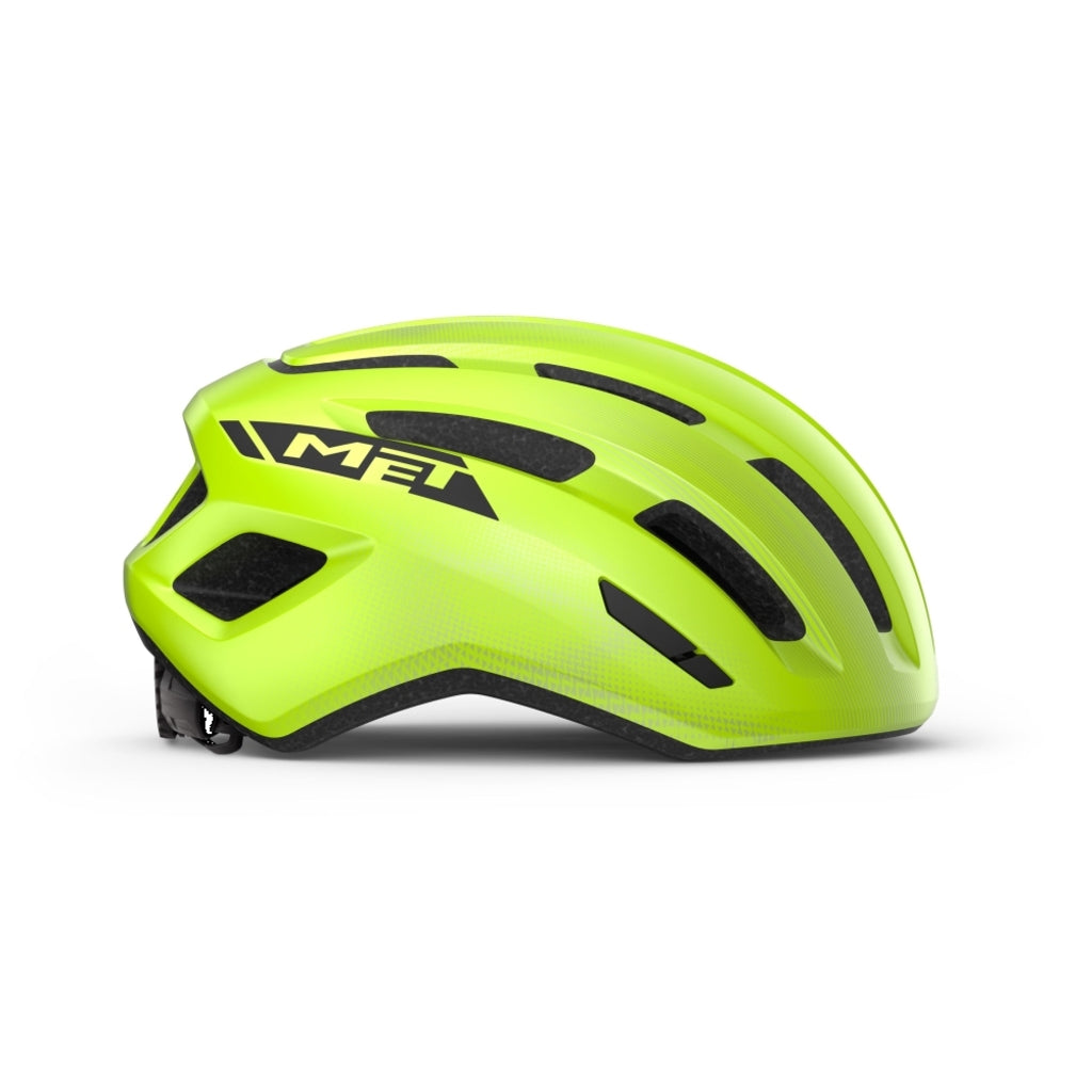 Racefiets helm MET Miles Mips met aerodynamisch ontwerp en ventilerende openingen, geschikt voor wielrenners, zwart met verstelbare straps