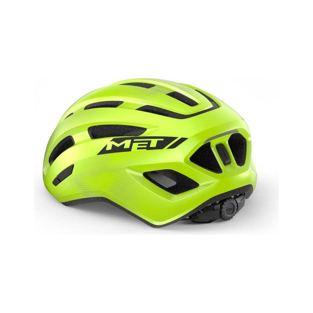 Racefietshelm MET Miles met aerodynamisch design, ventilatiegaten en verstelbare riem voor veilig fietsen.