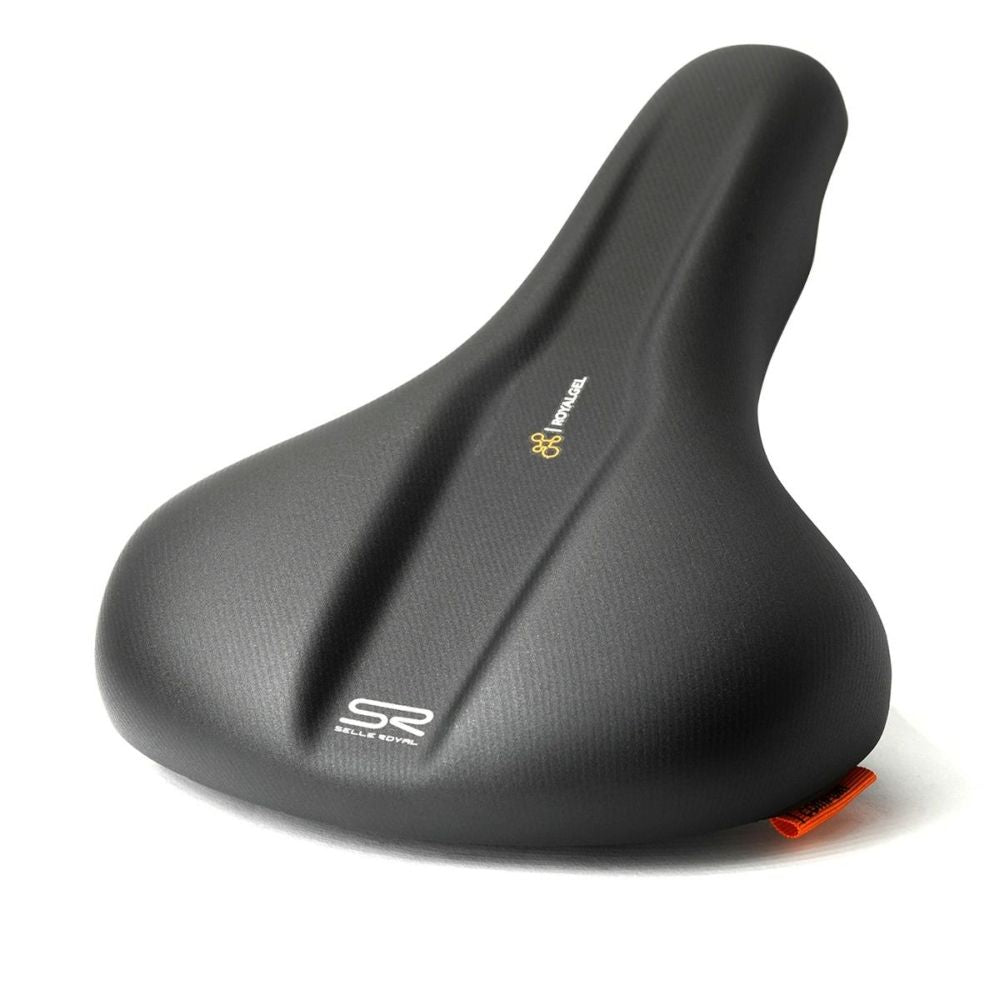 Zwart Selle Royal Explora Relaxed Adventure Time zadel met Royalgel voor stadsfietsen en e-bikes, comfortabel en duurzaam.