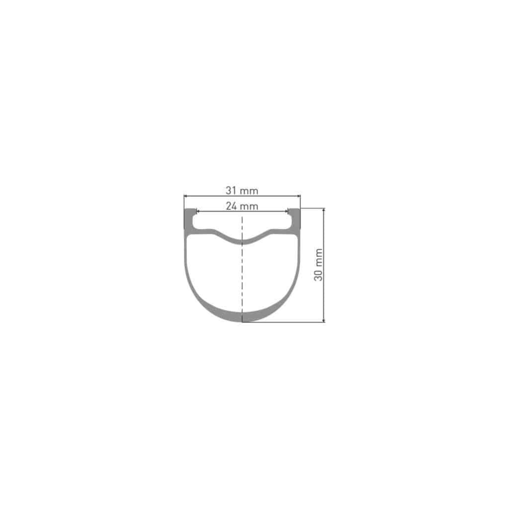 Voorwiel 28" DT Swiss HGC1400 Spline 30 DB Disc CL Carbon Zwart - Le Coq Wielerartikelen