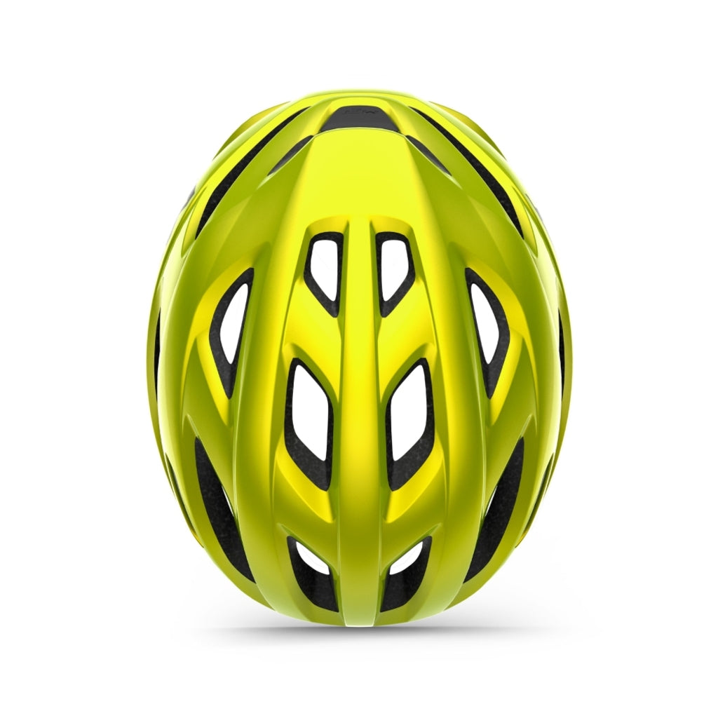 Rode MET racefietshelm Idolo met aerodynamisch ontwerp en ventilatieopeningen, geschikt voor wielrenners op de fiets.
