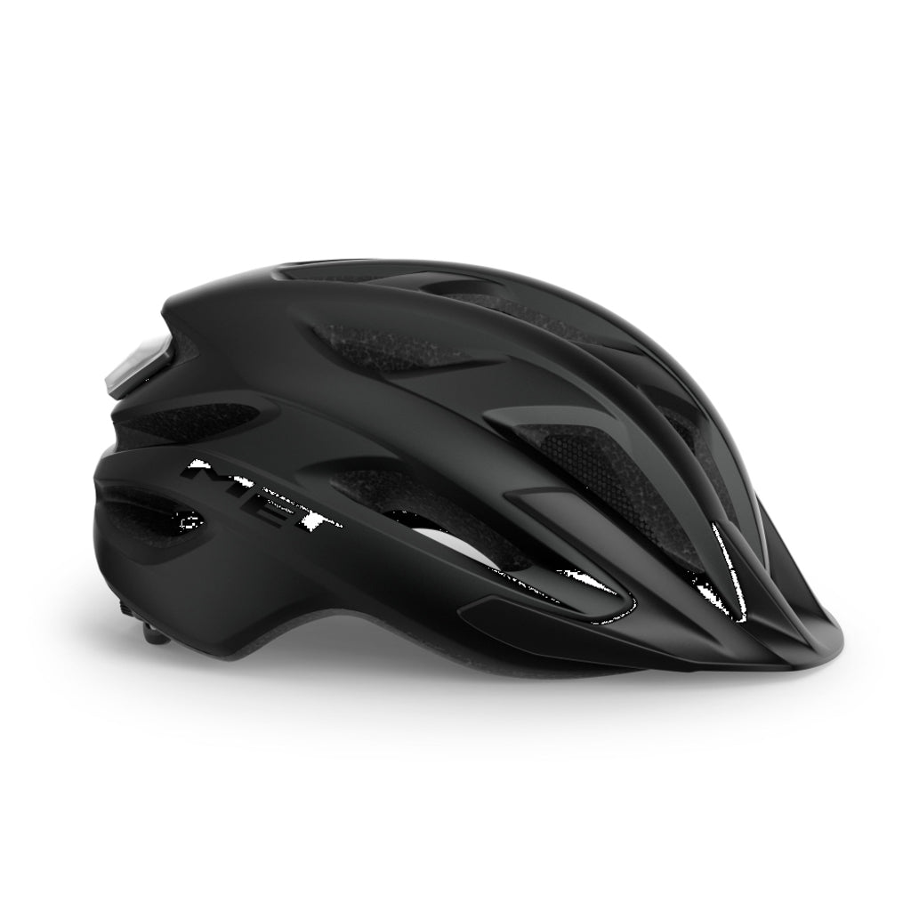MET MTB helm met MIPS-systeem, comfortabele crossover fietshelm voor urban en mountainbiken, zwart met verstelbare straps.