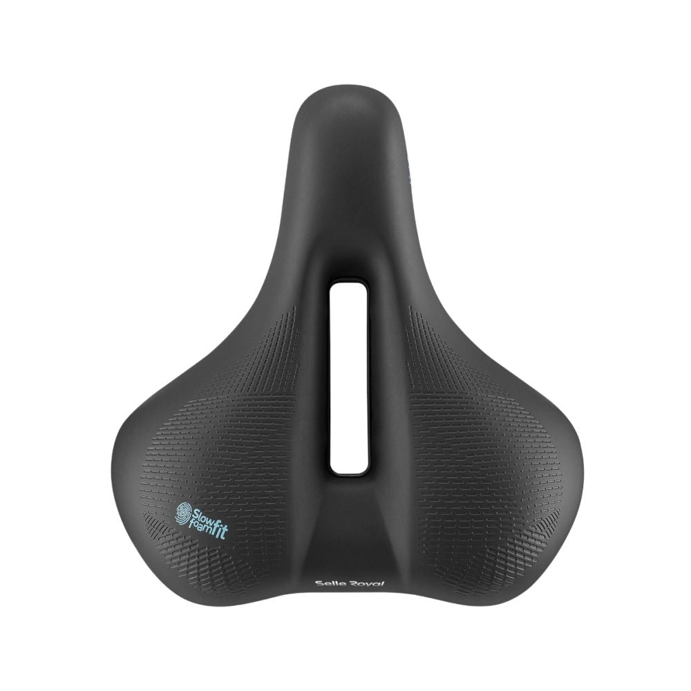 Zwarte Selle Royal Float Relaxed Urban Life stadsfiets zadel met Slow Fit schuim voor comfortabel fietsen