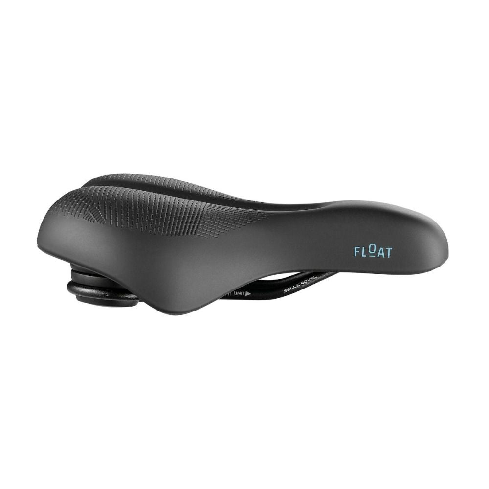 Zadel van Selle Royal Float Relaxed Urban Life voor stadsfiets of e-bike, zwart met comfortabele Slow Fit schuimvulling.