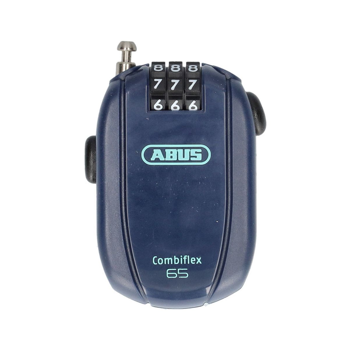Abus Combiflex Stopover kabelslot, zelfoprollend, 65 cm lang en 1,2 mm dik, met stevig metalen slot en kunststof coating.