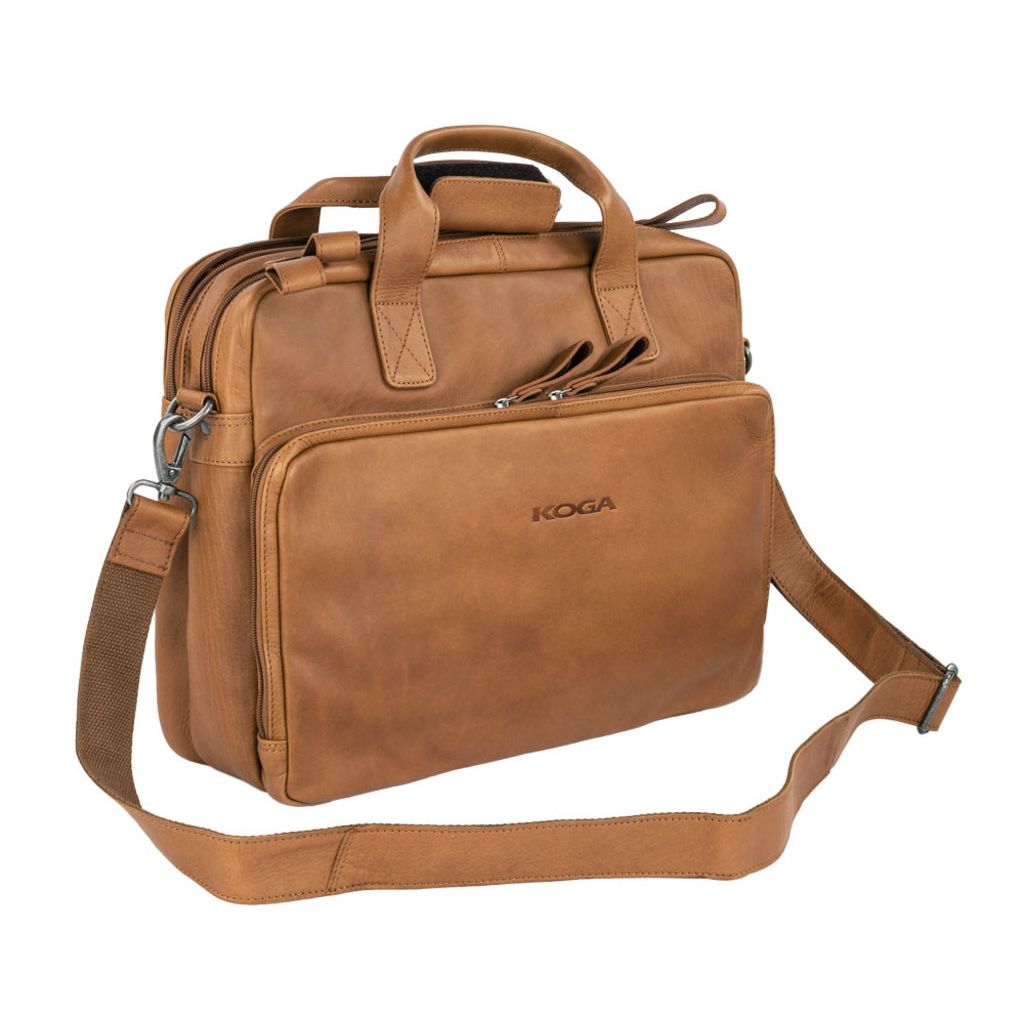 Koga Schultertasche Office Leder Cognac 17 Liter