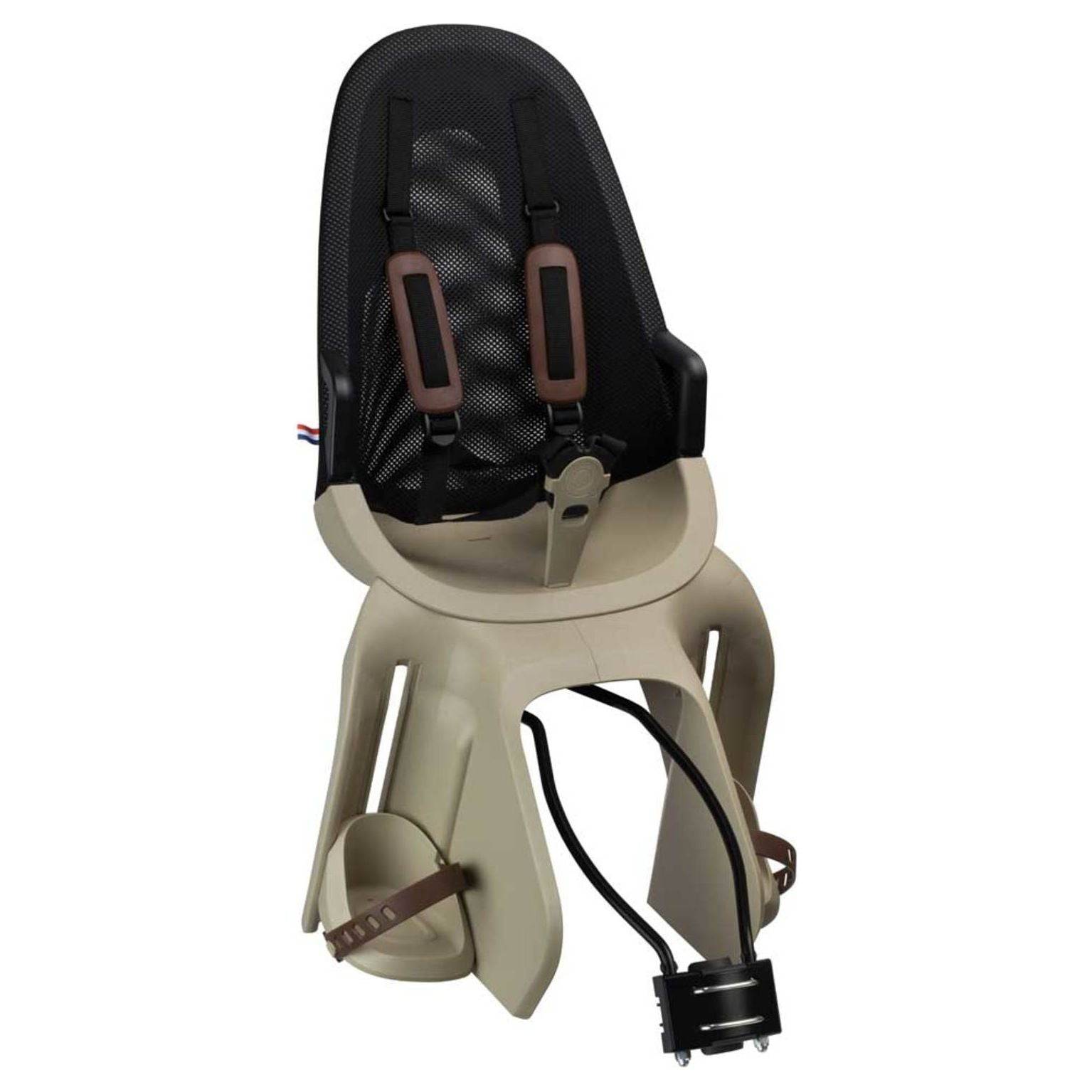 Qibbel Air kinderzitje achter voor fiets, framebevestiging, geschikt tot 2,5 kg, veilig en comfortabel voor kinderen.