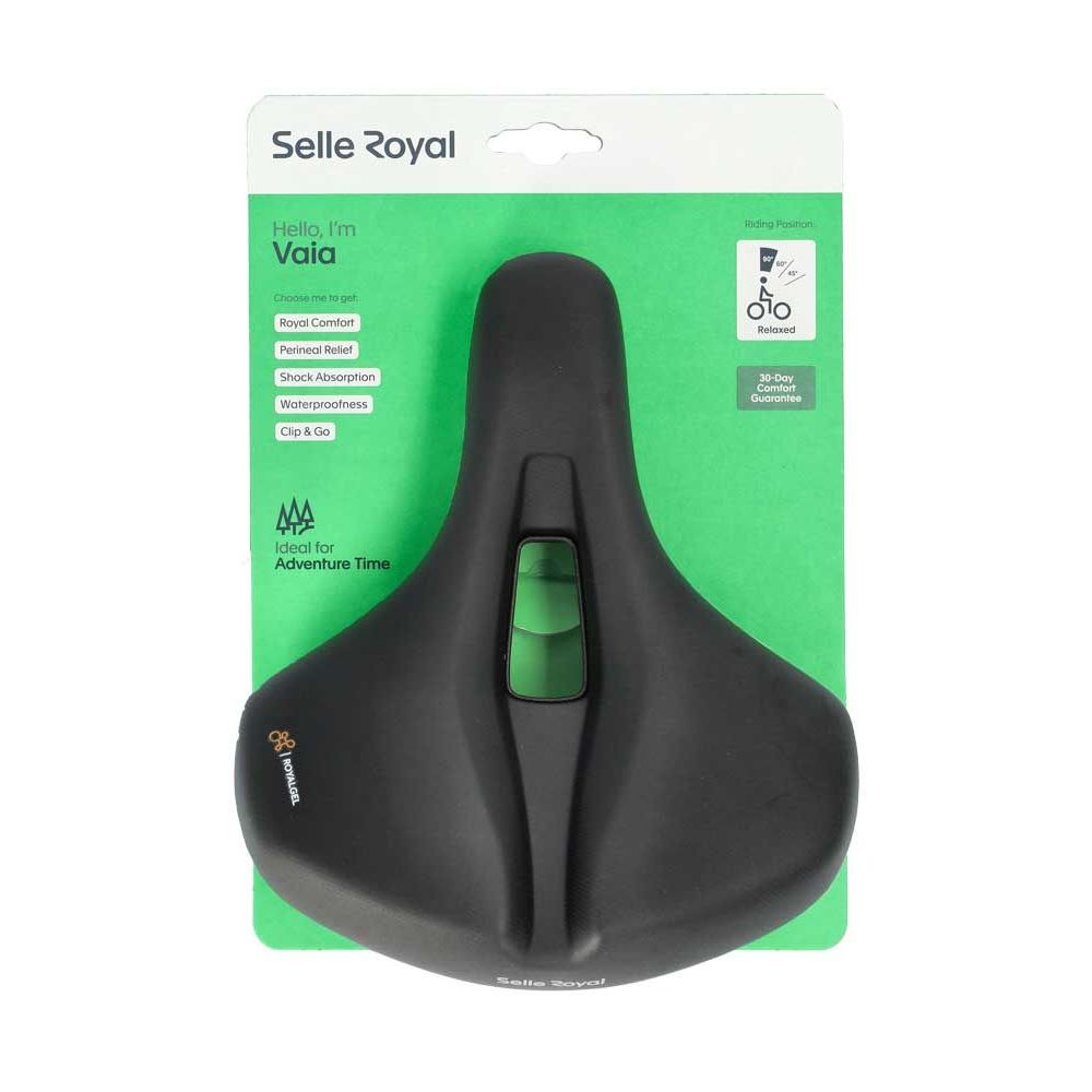 Zwart Selle Royal Vaia Relaxed Adventure Time zadel voor stadsfietsen en e-bikes met Royalgel comfort.