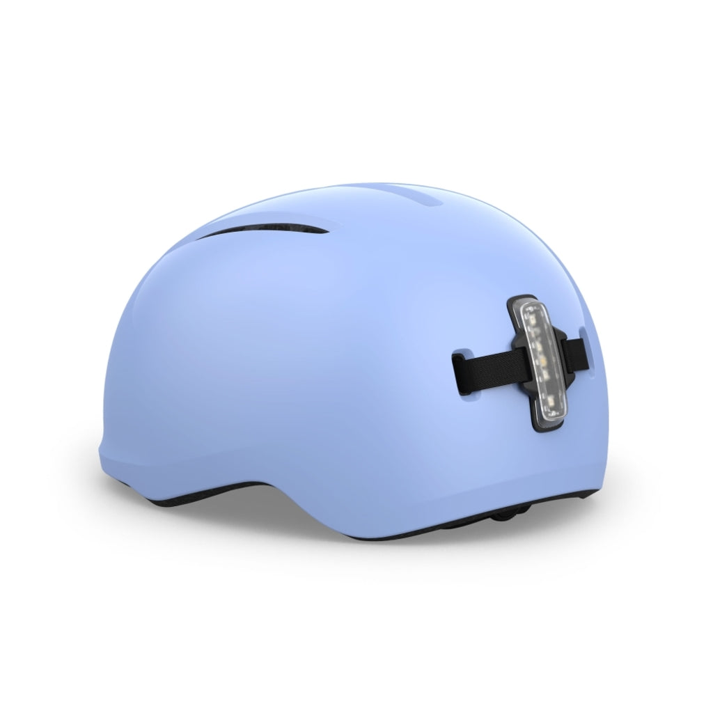 MET Vibe urban e-bike helm met USB LED-achterlicht en comfortabel pasvorm, geschikt voor stadsritten en veilig fietsen.