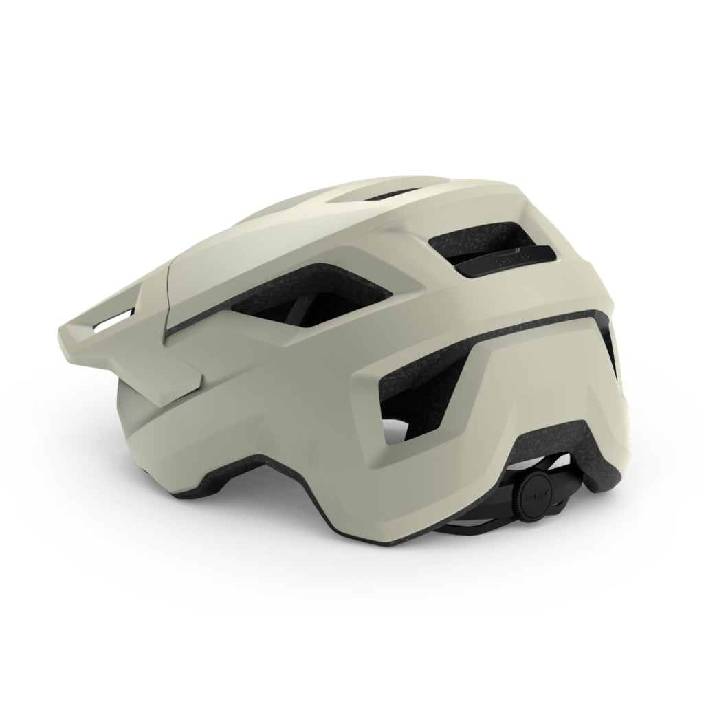 MET MTB-helm Shelte met ventilatiegaten en verstelbare riem, geschikt voor mountainbiken en veiligheid.