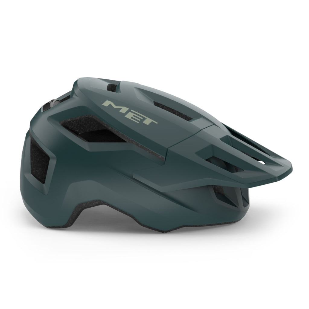 MET MTB fietshelm Shelte met ventilatieopeningen en verstelbare band voor optimale bescherming en comfort tijdens het fietsen.
