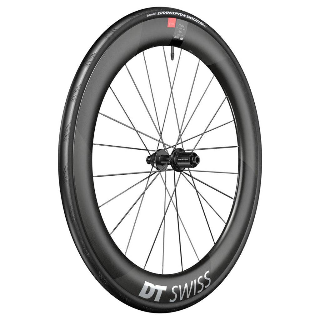 Achterwiel 28" DT Swiss ARC1100 Dicut 62 DB WTS SH 10/11V Disc CL Carbon Zwart - Le Coq Wielerartikelen