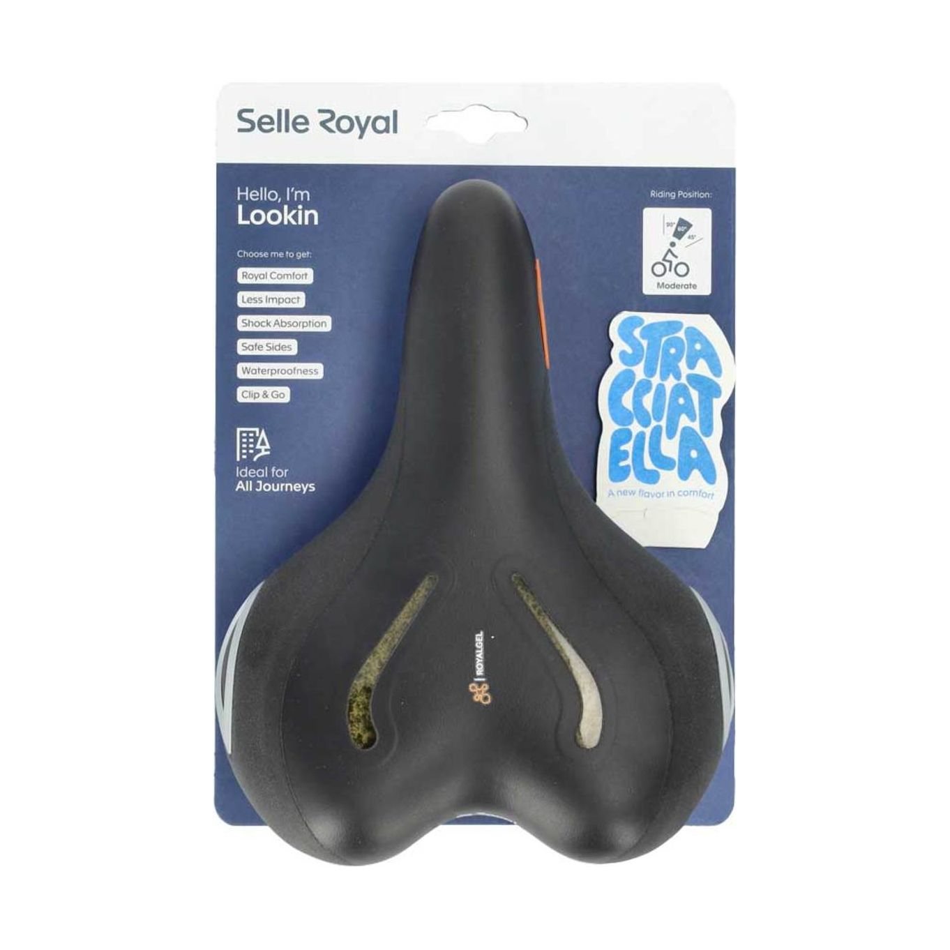 Zadel Selle Royal Lookin Moderate Royalgel Stracciatella Unisex - Zwart - Le Coq Wielerartikelen