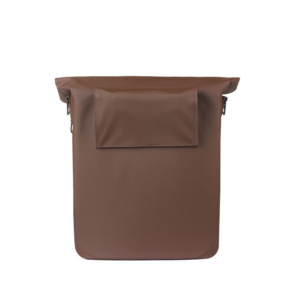 Basil City Shopper fietstas voor 14-16 liter, enkel model met MIK-haken, zwart met rode accenten, geschikt voor fietsaccessoires