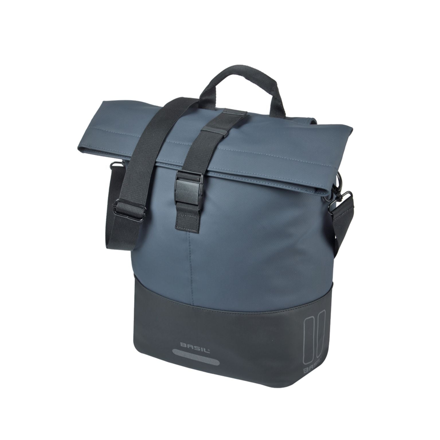 Basil Cove Shoppertas 14-16 liter met enkelvoudige fietstassen en verstelbare bevestigingen voor fietsen