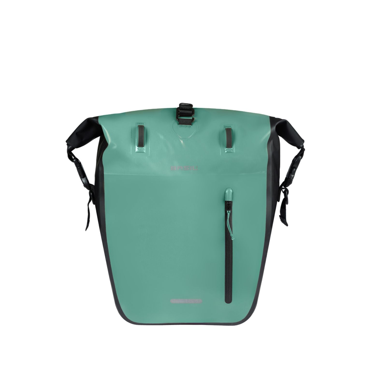 Basil Rivo L Mik fietstas enkel, 25-31 liter, waterdicht tarpaulin, geschikt voor fietsendragers, zwart en robuust.