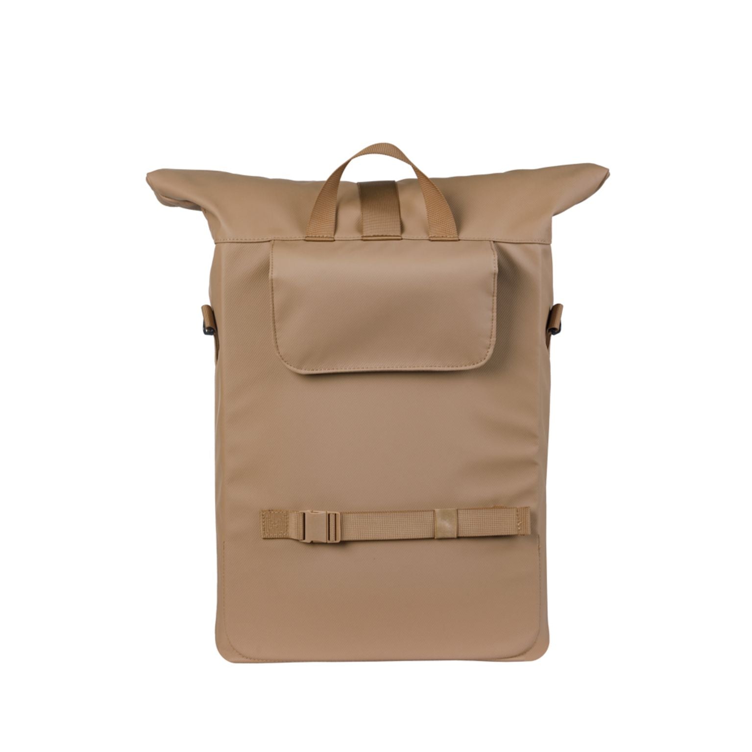 Basil Brooklyn Mik Hooks schoudertas van gerecycled PET, fietstas vooren enkel, 17L, met verstelbare schouderriem en waterbestendig ontwerp.