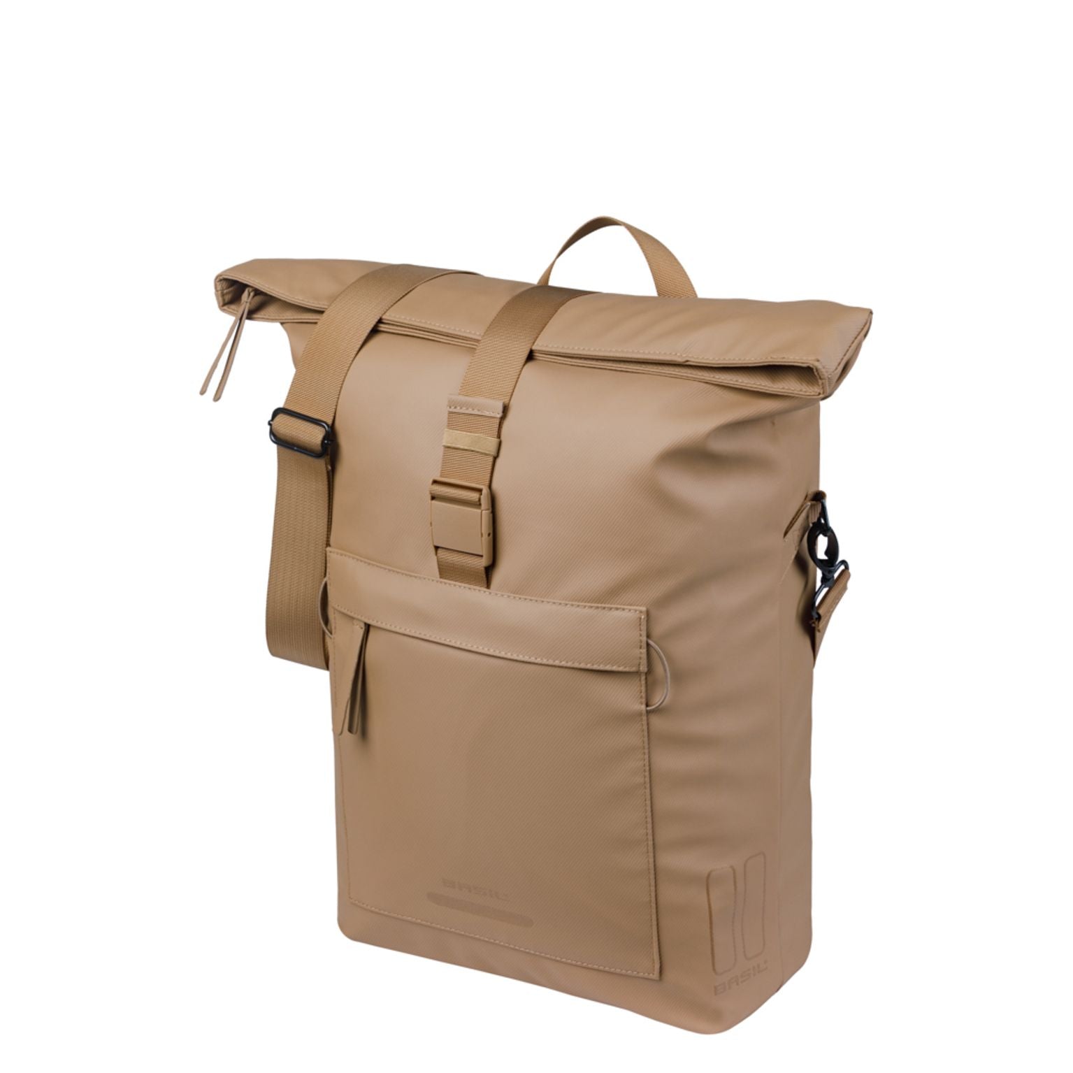 Basil Brooklyn Mik Hooks schoudertas van gerecycled PET, 17 liter, fietstassen enkel, stevige en duurzame tas voor fietsen.