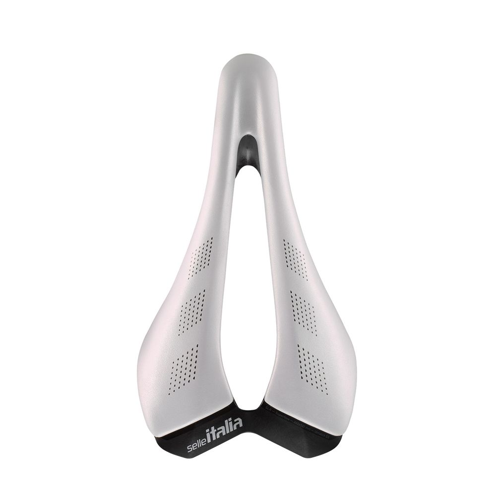Selle Italia racefiets en MTB zadel, zwart en geel met ergonomisch ontwerp, geschikt voor wielrennen en mountainbiken