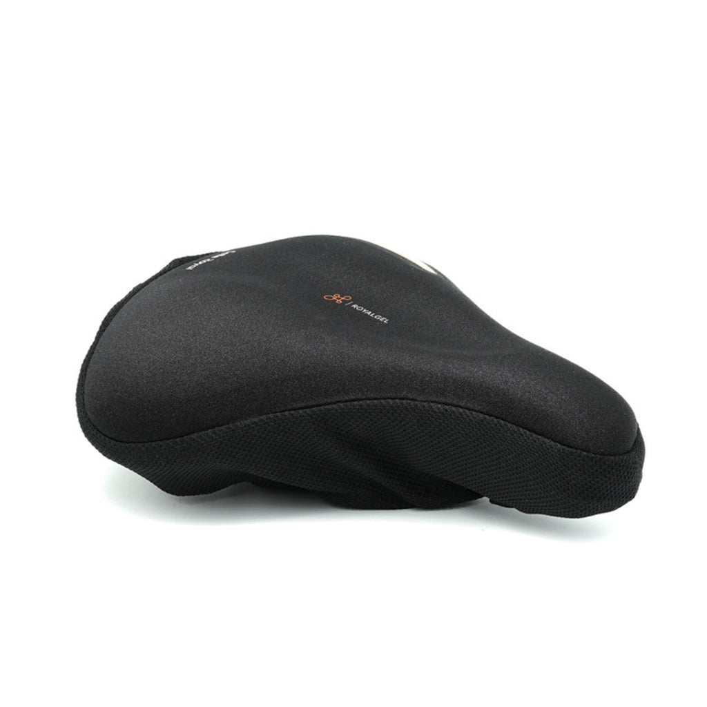 Zadelhoes van Selle Royal Royalgel, zwart, comfortabel zadeldekje voor fiets, zichtbaar in de afbeelding.