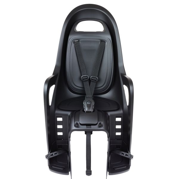 Polisport Groovy Cfs kinderfietsstoeltje achter, zwart, met bevestiging voor drager, geschikt voor kinderen, veilige fietsaccessoire