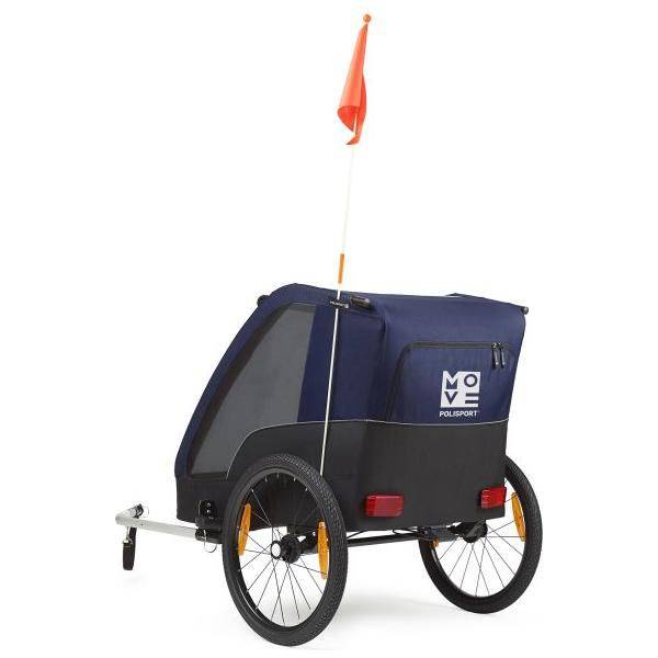 Polisport Kindertrailer Zonder Wandelkit - Grijs/Blauw - Le Coq Wielerartikelen