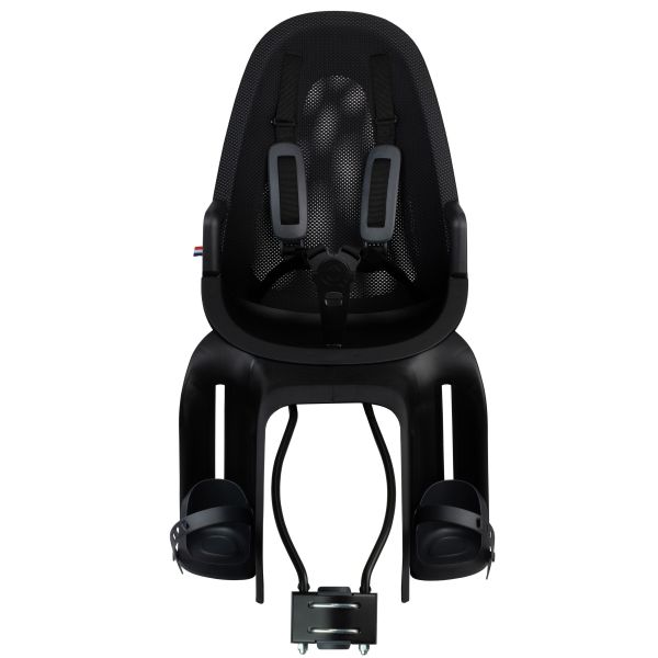 Qibbel Air kinderzitje achter voor fiets, framebevestiging, geschikt voor kinderen tot 2,5 kg, veilig en comfortabel.