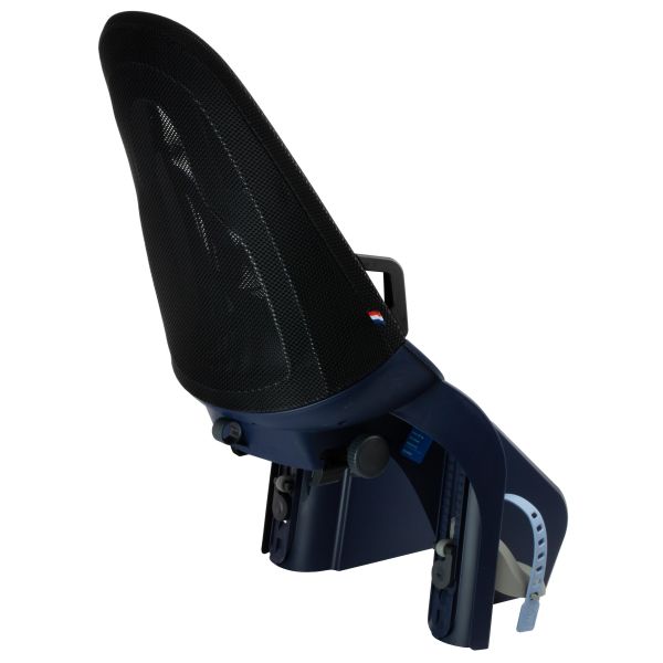 Qibbel Air kinderzitje achter framebevestiging, geschikt voor fietsen, lichtgewicht van 2,5 kg, veilig voor jonge kinderen.