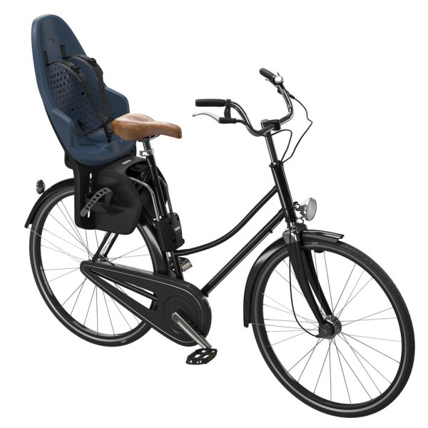 Thule Yepp 2 Maxi framebevestiging voor kinderzitje achter op fiets, Dualbeam-ophangsysteem zichtbaar.