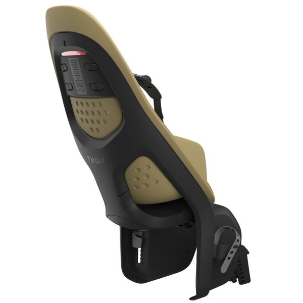 Thule Yepp 2 Maxi framebevestiging voor achterop fietsstoeltje, passend bij Dualbeam-opbergsysteem, zichtbaar op de fiets.