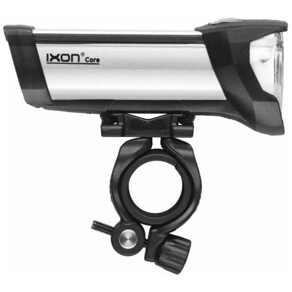 Busch & Müller Ixon Core USB koplamp in zilver met 50 lux lichtsterkte, geschikt voor fietsverlichting en veilig fietsen.