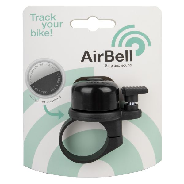 Airbell Fietsbel Met Airtag Houder Ø31.8Mm - Zwart - Le Coq Wielerartikelen