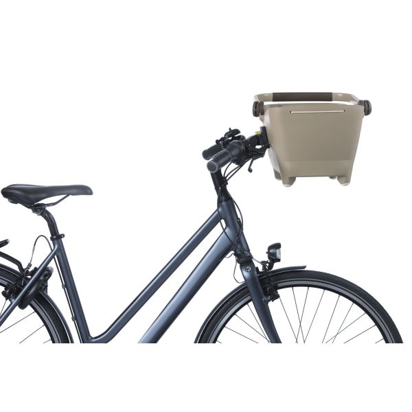 Basil Buddy KF hondenfietsmand voorop met bevestigingssysteem, geschikt voor veilige fietsritten met uw hond.