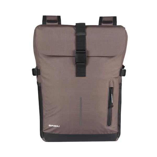 Basil Dubbele Fietstas Move, 30 liter, zwart, met verstelbare banden en waterbestendige rits, voor fietsmand of achterdrager.