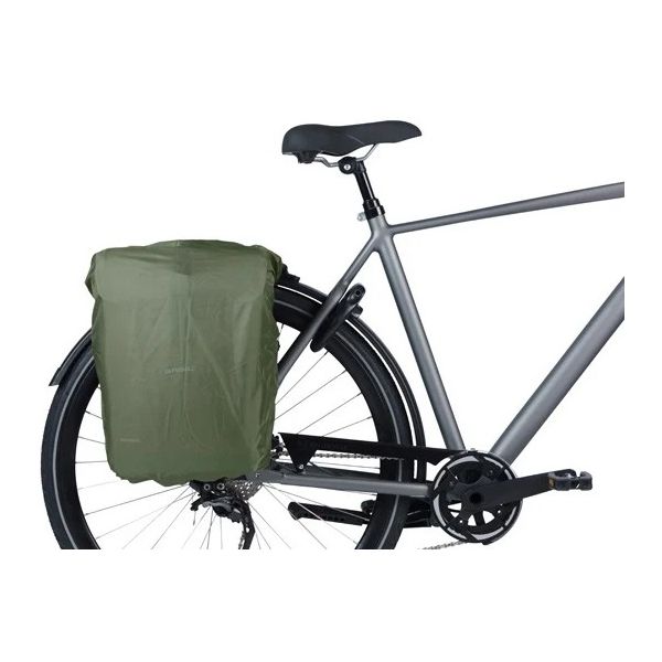 Basil dubbele fietsas Move met 30 liter capaciteit, 16 x 27 x 38 cm, voor stevige fietsaccessoires en bagage.