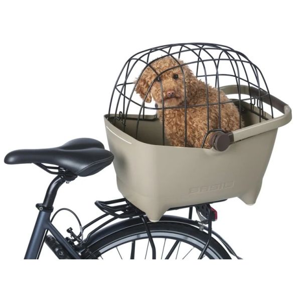 Basil Buddy Mik hondenfietsmand achterop met wasbaar kussentje, geschikt voor veilige en comfortabele hondenvervoer op fiets