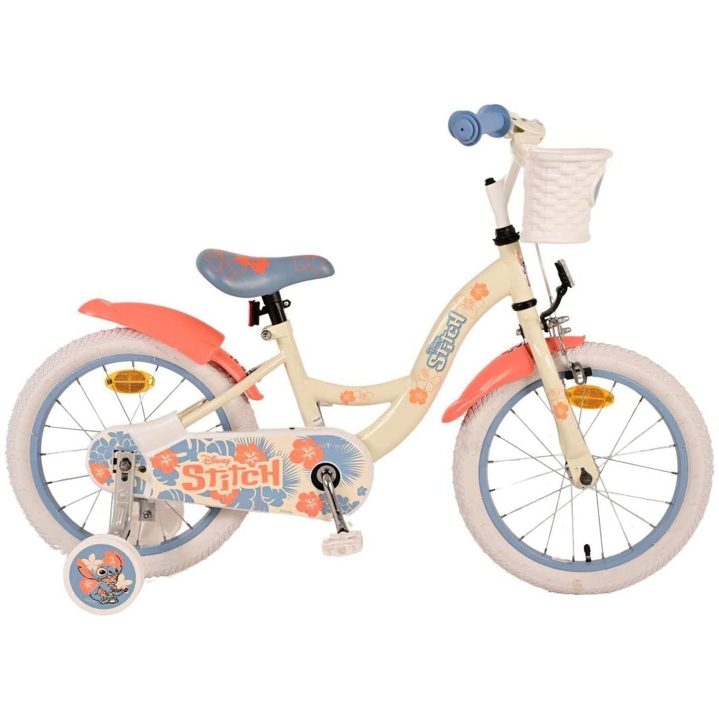 Kinderfiets 16" Volare Stitch - Crème Koraal Blauw - Le Coq Wielerartikelen