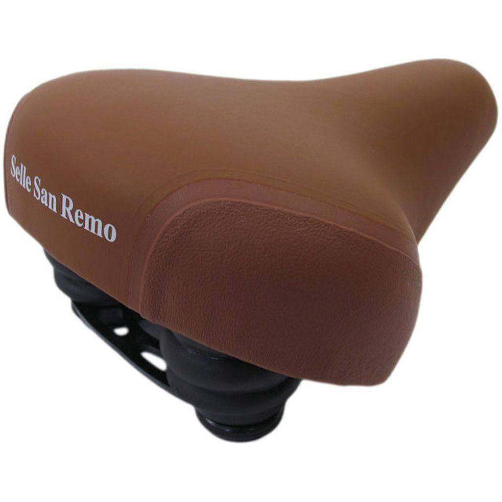 Selle San Remo Fietszadel Citybike Met Hoekbescherming - Retro Bruin - Le Coq Wielerartikelen