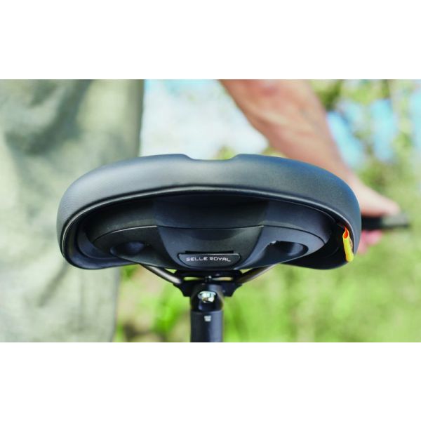 Zwart Selle Royal Explora Relaxed Adventure Time zadel met Royalgel, geschikt voor stadsfietsen en e-bikes.