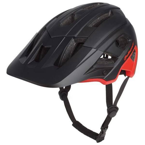 Polisport MTB fietshelm Mountain Pro met ventilatiegaten en verstelbare straps op een witte achtergrond.