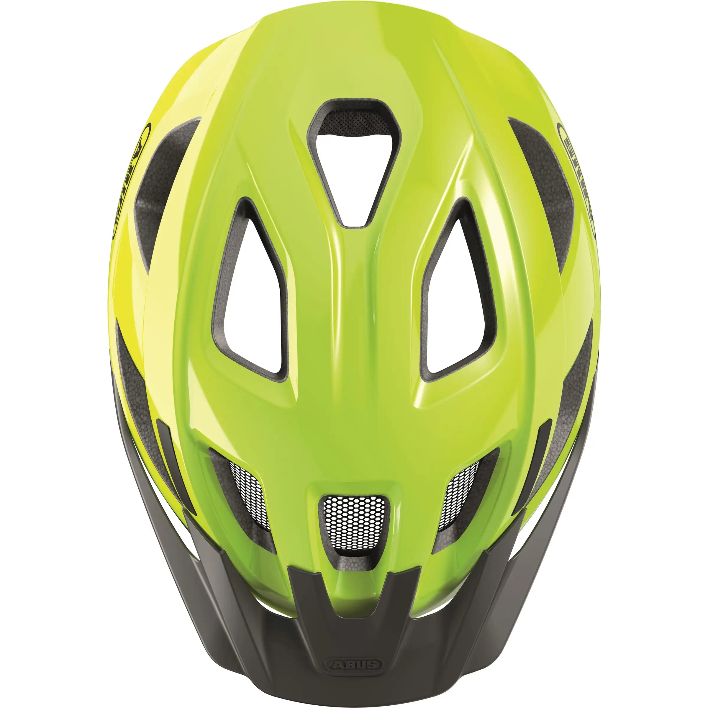 Abus Aduro 3.0 E-bike helm met ventilatiegaten en verstelbare riem, ontworpen voor veilig fietsen op een e-bike.