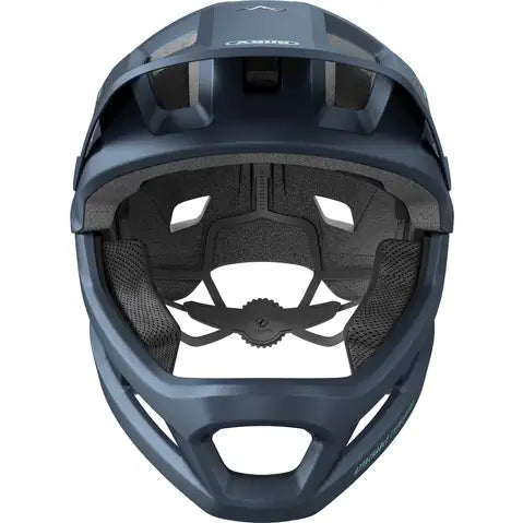 Abus Youdrop FF Midnight Blue fietshelm met kinbeschermer, maat S 48-55 cm, beschermt hoofd en kin tijdens het fietsen.