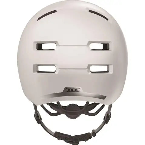 Abus Skurb Urban Safety MTB-helm met ventilatiegaten en verstelbare kinband, ontworpen voor veilig fietsen in de stad.