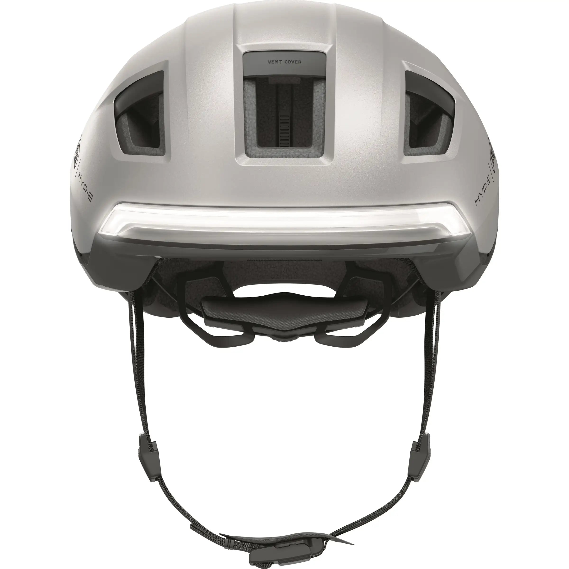 Abus Hyp-E Speed Pedelec helm met geïntegreerde verlichting en aerodynamisch ontwerp voor veilig fietsen.