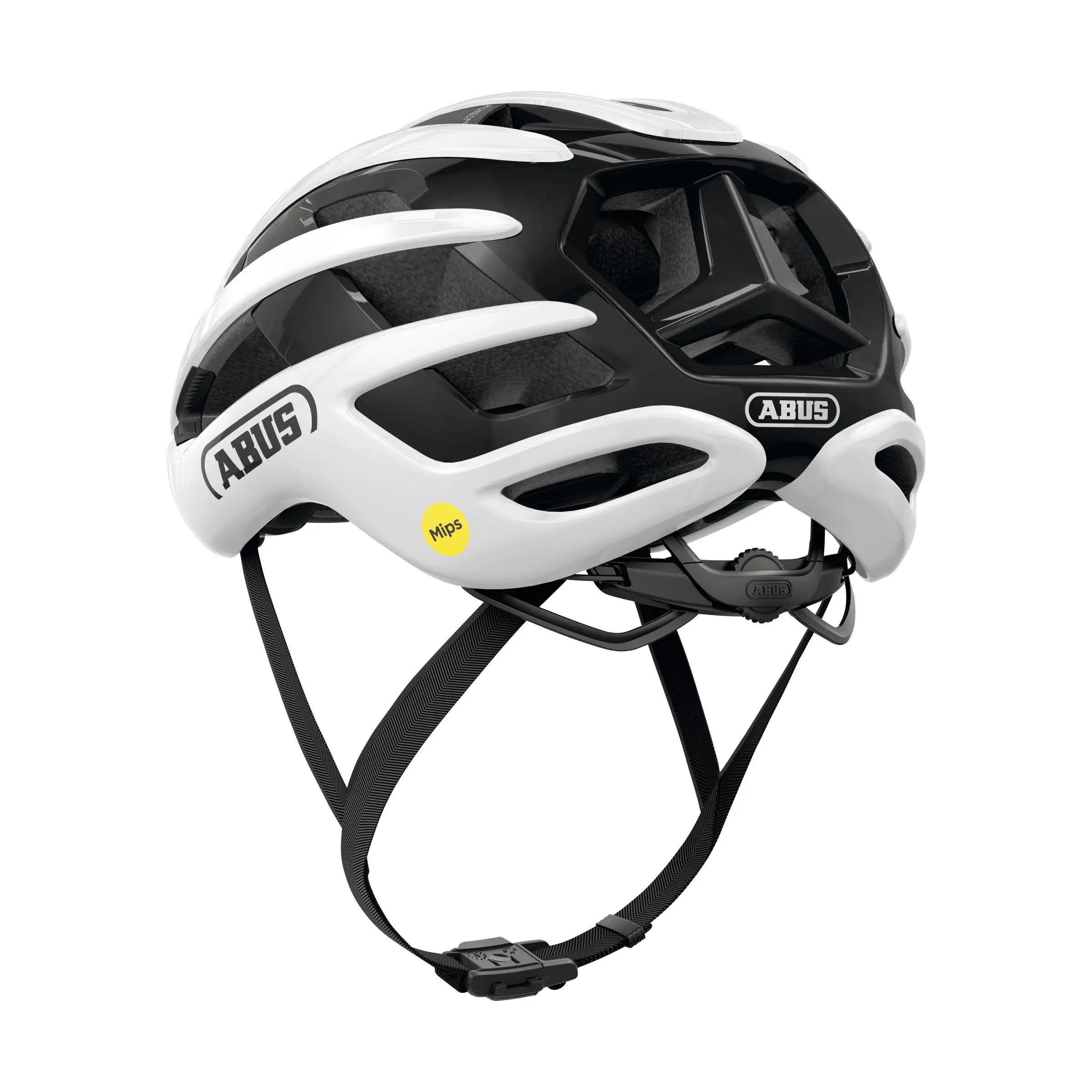 Abus Airbreaker 2.0 Mips racefietshelm met ventilatie en lichte constructie, geschikt voor wielrenners, zichtbaar van voren.