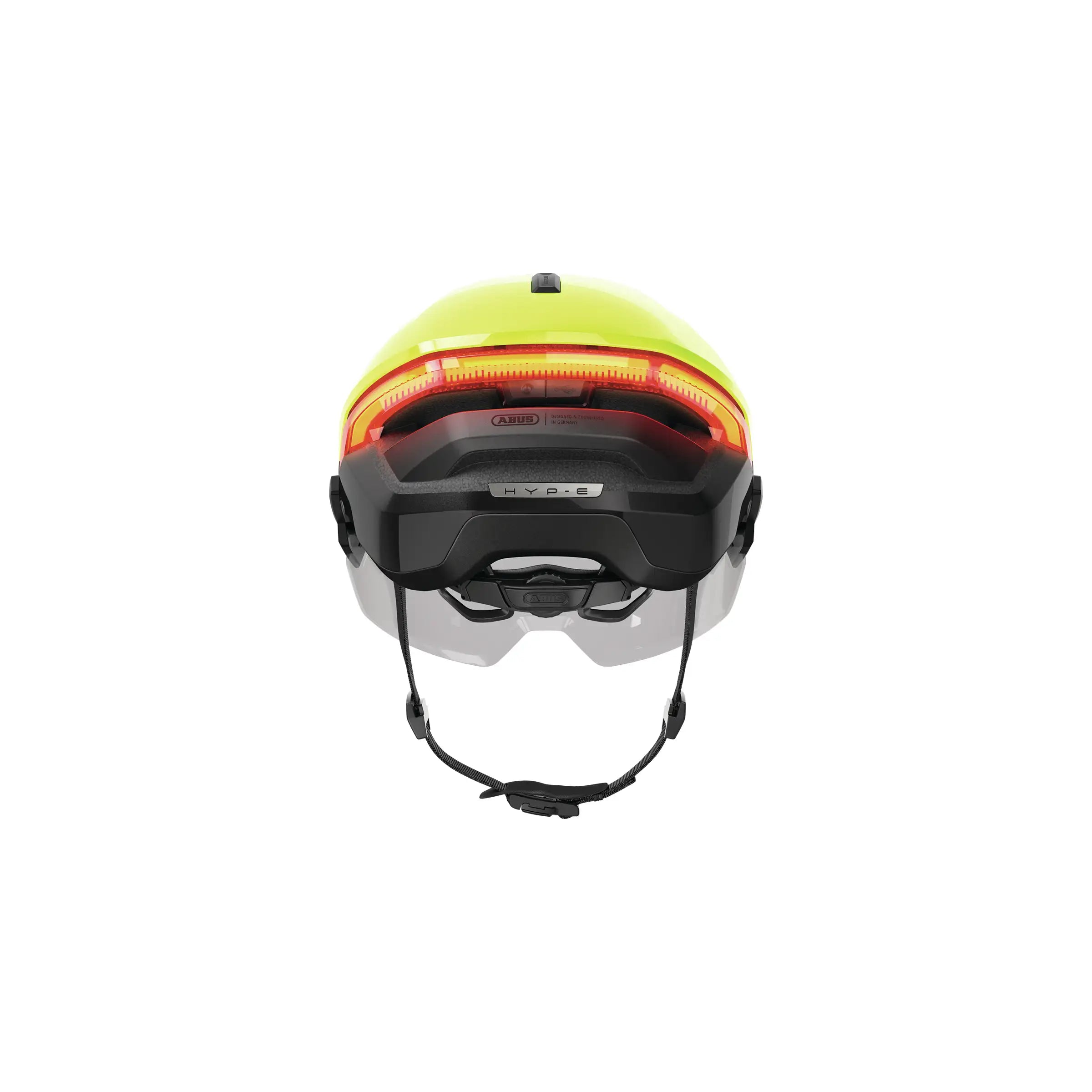 Abus Hyp-E Bl.ace speed pedelec fietshelm met geïntegreerde verlichting en aerodynamisch ontwerp, zwart, voor veilig fietsen.