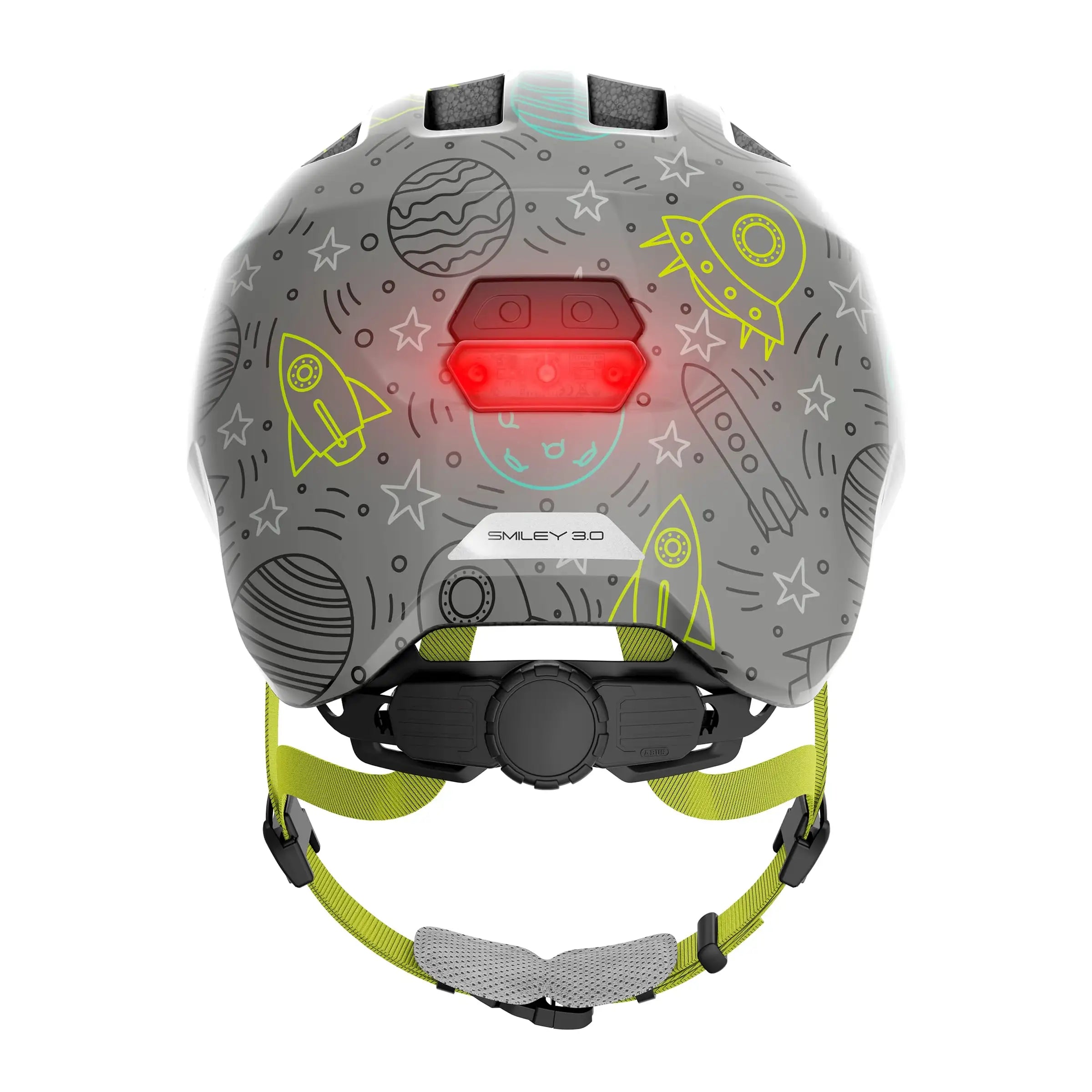 Abus Smiley 3.0 kinderfietshelm met led-achterlicht en kleurrijk design voor kinderen, veilig en comfortabel dragen