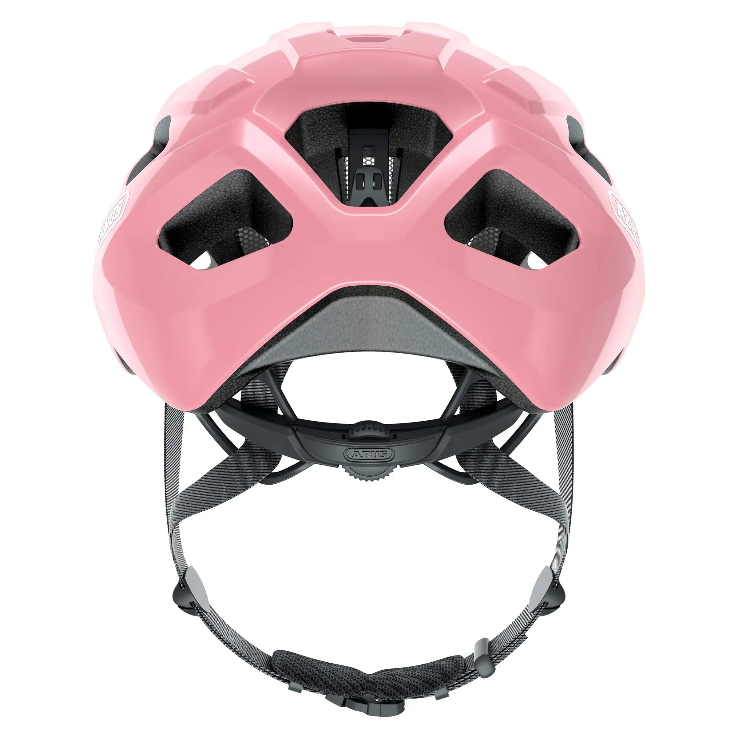 Abus Macator racefietshelm met goede ventilatie en sportief ontwerp, zichtbaar op een afbeelding.